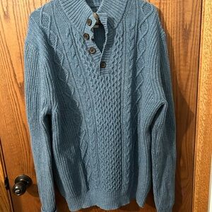 St. John's Bay Men's Teal Cable Knit Sweater